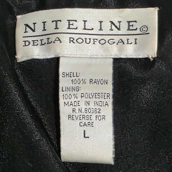 Niteline Della Roufogali Vintage Designer Beaded Bolero Blazer Jacket Black LRG - Picture 4 of 6